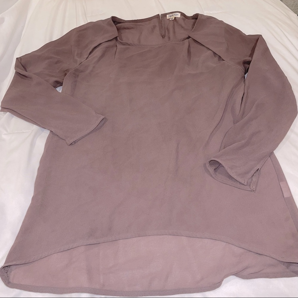 4/$10 ⚡️ Sheer Brown Mid Sleeved Blouse Top